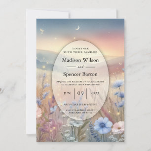 Moonlit Wildblume Whispers Wedding Einladung