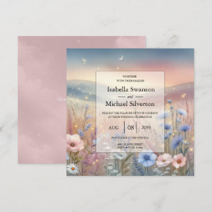 Moonlit Wildblume Whispers Wedding Einladung