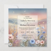 Moonlit Wildblume Whispers Wedding Einladung (Vorderseite)