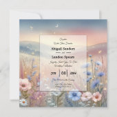 Moonlit Wildblume Whispers Wedding Einladung (Vorderseite)