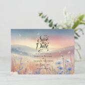Moonlit Wildblume Whispers Wedding Save The Date (Stehend Vorderseite)