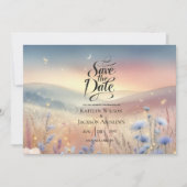 Moonlit Wildblume Whispers Wedding Save The Date (Vorderseite)