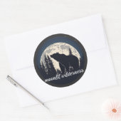 Moonlit Wilderness Nature gebar Silhouette Runder Aufkleber (Umschlag)
