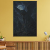 Moonlit Winged Tiger Family – Celestial Mythic Bea Leinwanddruck (Insitu (Wohnzimmer))