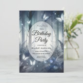 Moonlit Wings and Midnight Magic Birthday Einladung (Stehend Vorderseite)