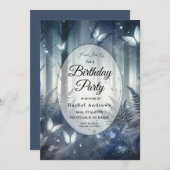 Moonlit Wings and Midnight Magic Birthday Einladung (Vorne/Hinten)