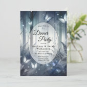 Moonlit Wings and Midnight Magic Dinner Party Einladung (Stehend Vorderseite)
