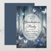 Moonlit Wings and Midnight Magic Graduation Party Einladung (Vorne/Hinten)
