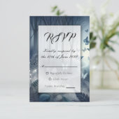 Moonlit Wings and Midnight Magic RSVP Karte (Stehend Vorderseite)
