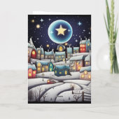 Moonlit Winter der Freude Karte (Rückseite)