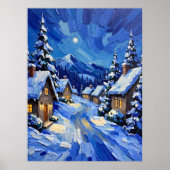 Moonlit Winter Village Poster (Vorne)