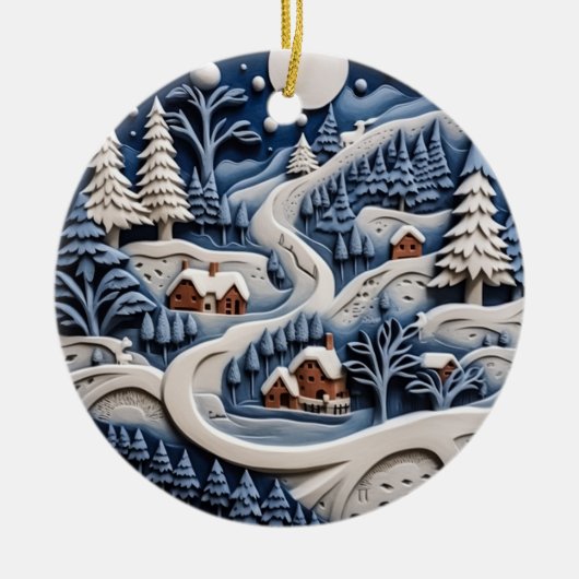Moonlit Winterweg Ornament (Vorne)