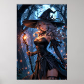 Moonlit Witch in Enchanted Forest Poster (Vorne)
