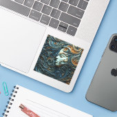 Moonlit Woman 3D Art Aufkleber (Laptop mit iPhone)