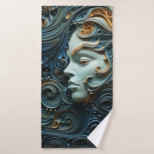 Moonlit Woman 3D Art Badehandtuch (Badehandtuch)
