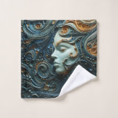 Moonlit Woman 3D Art Badhandtuch Set (Waschlappen)
