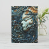 Moonlit Woman 3D Art Einladung (Stehend Vorderseite)