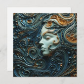Moonlit Woman 3D Art Einladung (Vorne/Hinten)