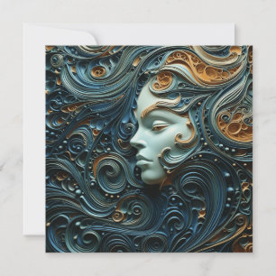 Moonlit Woman 3D Art Einladung