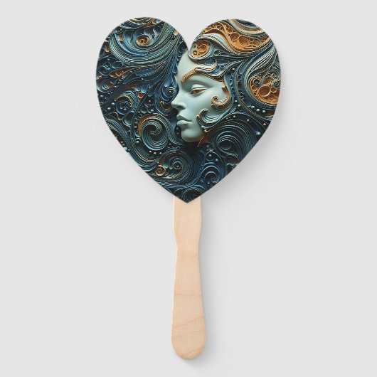 Moonlit Woman 3D Art Fächer (Rückseite)