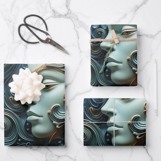 Moonlit Woman 3D Art Geschenkpapier Set (Vorderseite)