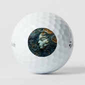 Moonlit Woman 3D Art Golfball (Vorderseite)