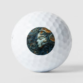 Moonlit Woman 3D Art Golfball (Vorderseite)