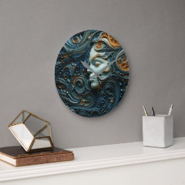 Moonlit Woman 3D Art Große Wanduhr