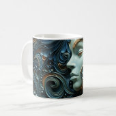 Moonlit Woman 3D Art Kaffeetasse (Vorderseite Links)