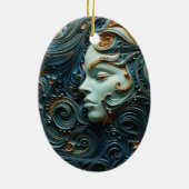 Moonlit Woman 3D Art Keramik Ornament (Hinten)