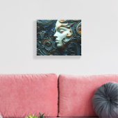 Moonlit Woman 3D Art Leinwanddruck (Insitu (Wohnzimmer))