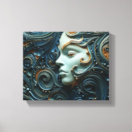 Moonlit Woman 3D Art Leinwanddruck