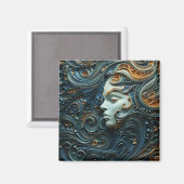 Moonlit Woman 3D Art Magnet (Vorderseite/Rückseite)