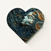 Moonlit Woman 3D Art Notizblock (Rückseite)