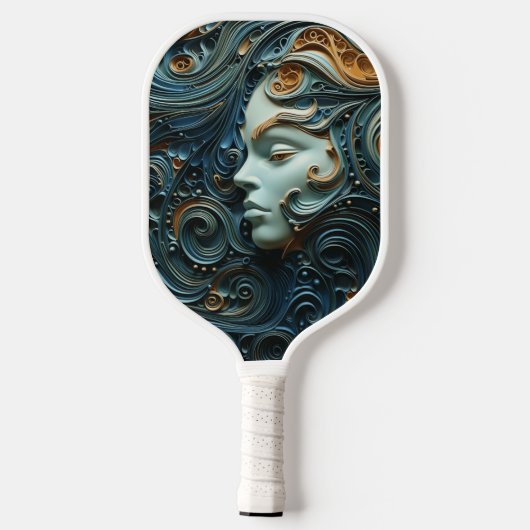 Moonlit Woman 3D Art Pickleball Schläger (Rückseite)