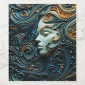 Moonlit Woman 3D Art Weinetikett (Einzelnes Label)