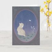 Moonlit Woodland Bobcat 5x7 Greeting Card  Karte (Gelbe Blume)