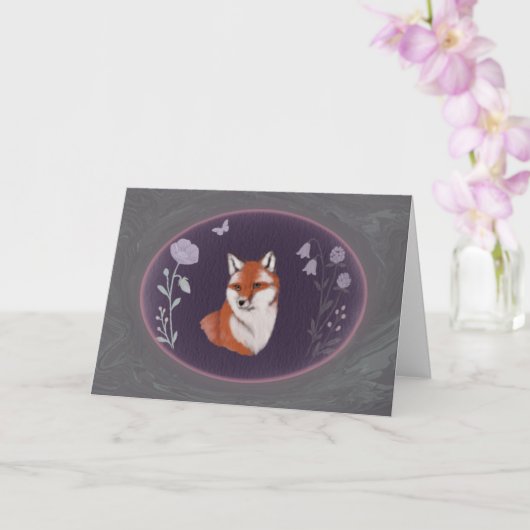 Moonlit Woodland Fox 7x5 Greeting Card Karte (Orchidee)