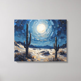 Moonlit Wüste Premium Wrapped Canvas Wall Art Leinwanddruck