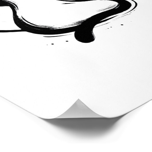 Moonlit Zen Cat Poster (Ecke)