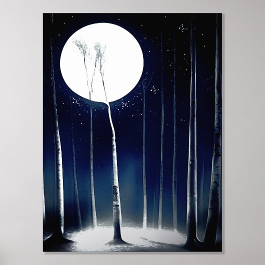 Moonlite Birch Trees Foil Prints Foliendrucke (Vorderseite)