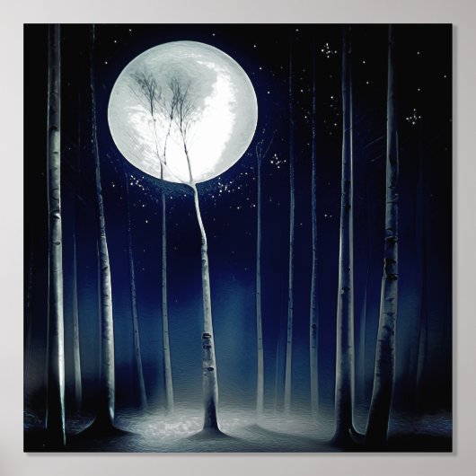 Moonlite Birch Trees Foliendrucke (Vorderseite)