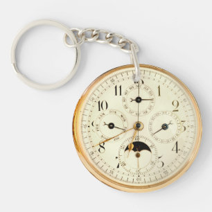 Moonphase Gold Fob Watch Design Schlüsselanhänge Schlüsselanhänger