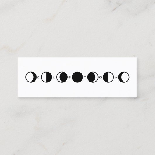 MOONPHRASE Cool Modern Moon Phase Horizontal Mini Visitenkarte (Vorderseite)