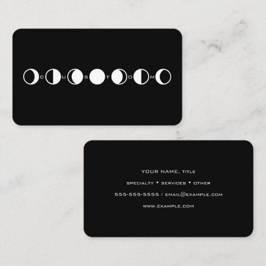 MOONPHRASE Cool Moderne Phase Visitenkarte (Vorne/Hinten)