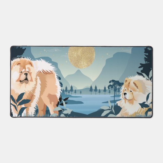 MOONRISE CELESTIALS Chow-Schreibtischmatte Schreibtischunterlage (Vorderseite)