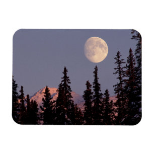 Moonrise Early Winter   Ankerplatz, Alaska Magnet