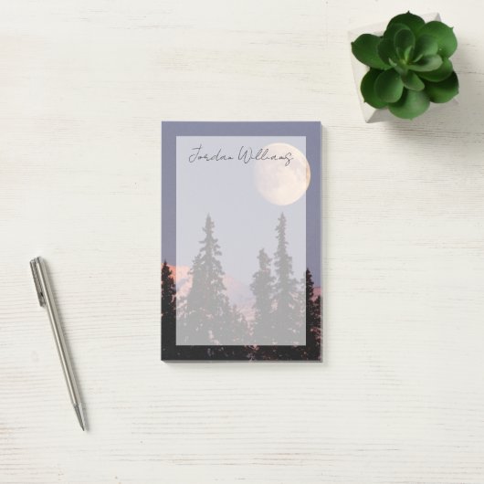 Moonrise Early Winter | Ankerplatz, Alaska Post-it Klebezettel (Büro)