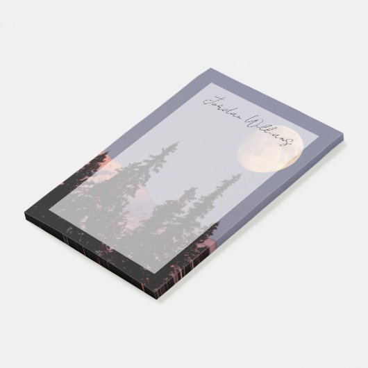 Moonrise Early Winter | Ankerplatz, Alaska Post-it Klebezettel (angewinkelt)