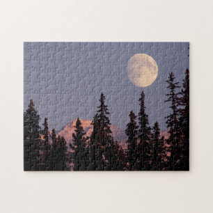 Moonrise Early Winter Ankerplatz, Alaska Puzzle